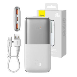 Powerbanka Bipow Pro 10000mAh, 2xUSB, USB-C, 20W (bílá)