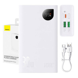 Powerbanka Adaman 2, 20000mAh, 2xUSB, USB-C 30W, (bílá)